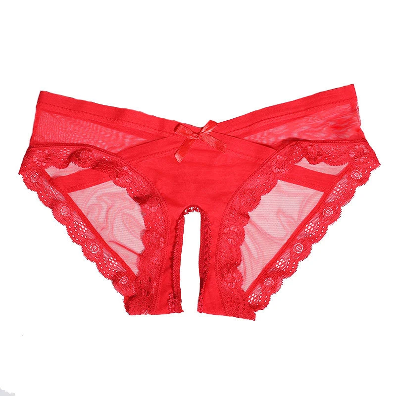 

Men Women Open Crotch Underwear Cross Dressing Briefs Low Waist Shapping Underpants Seamless Elastic Panties