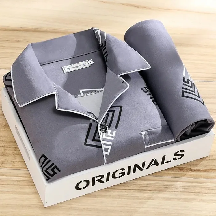 Men's cardigan gray line art