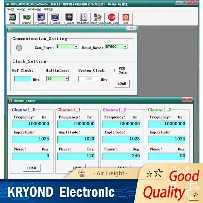 Signalgenerator DDS Modul AD9958 AD9959 Dreiphasige Signalquelle V3 Original PC-Software