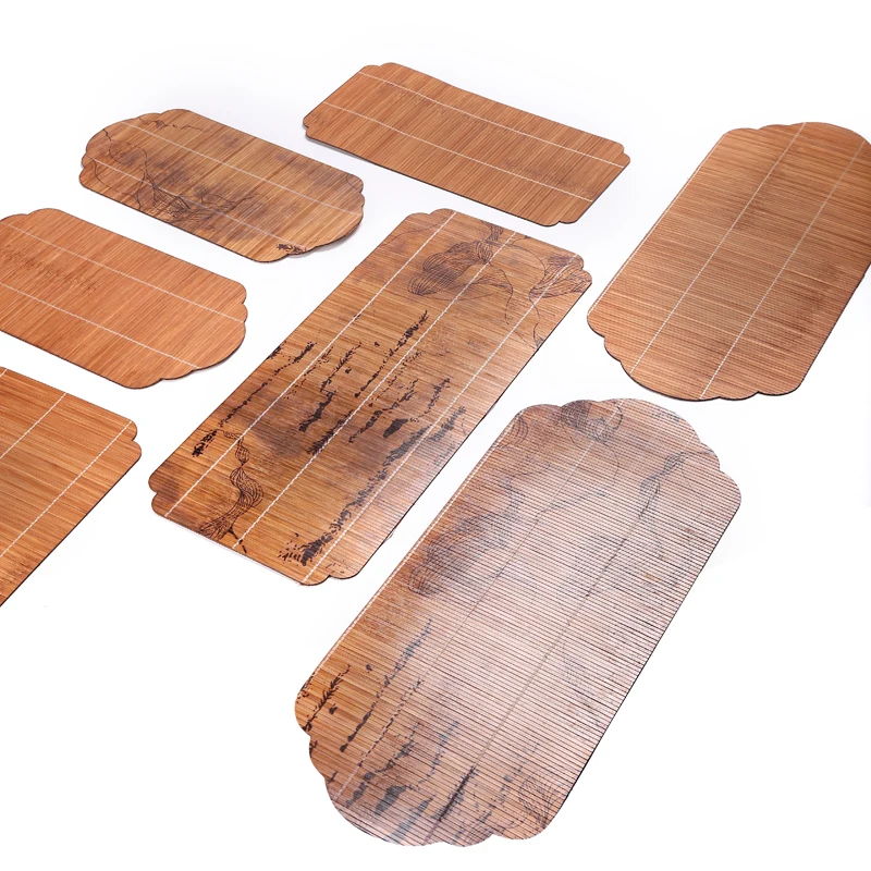 مجموعة وسادة عازلة من الكتان لولائم الشاي المصنوعة من الخيزران على طراز زن الصيني - حصيرة فنجان الشاي وغسل القلم وإكسسوارات شاي الكونغ فو للتخمير الجاف