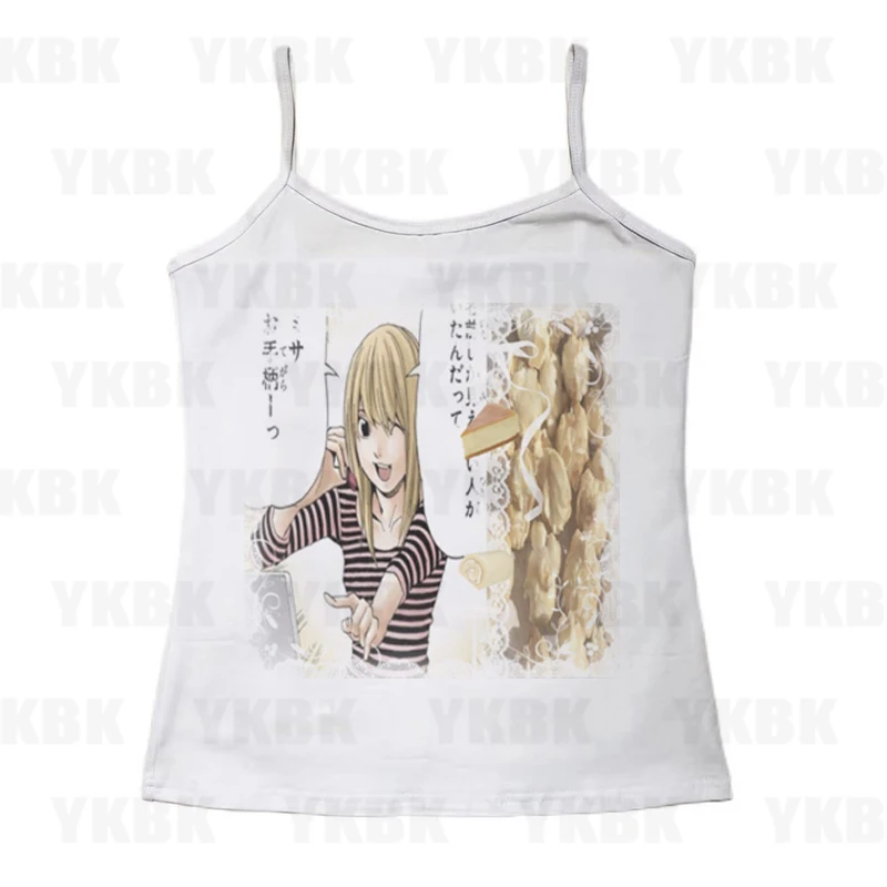 

Gothic Y2k Crop Tops Vintage Women Casual Print Anime Harajuku Retro Lovely Vest Punk E-girl Aesthetic Baby Tees Summer Tops