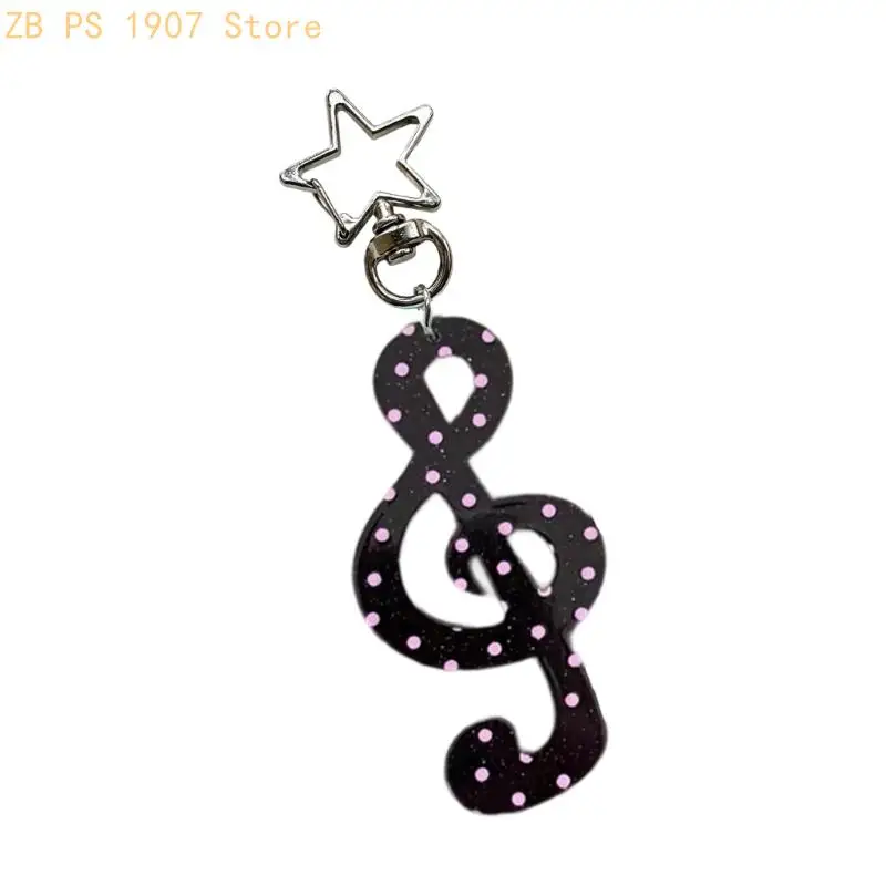 Modern  Keychain Featuring Music Note Lightweight Compact Everyday Accessory 55KA