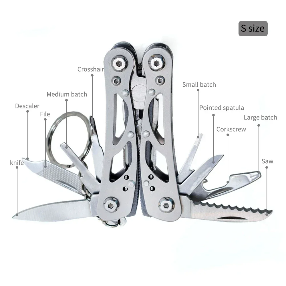 Outdoor Multitool Camping Przenośne narzędzie wielofunkcyjne Edc ze stali nierdzewnej Narzędzia awaryjne Szczypce do noży survivalowych