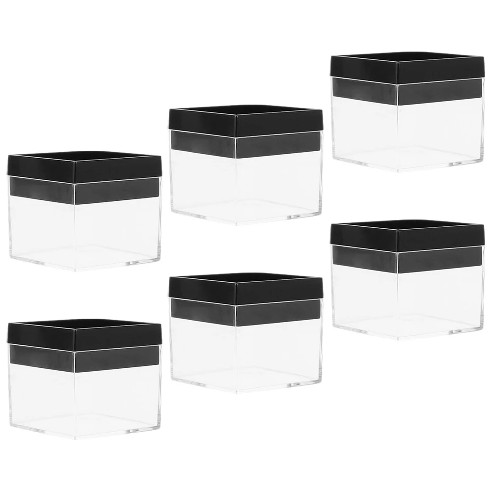 

6 Pcs Transparent Display Box Gemstone Storage Cases Holder Ground Cover Crystal Specimen Boxes Mineral Showcase