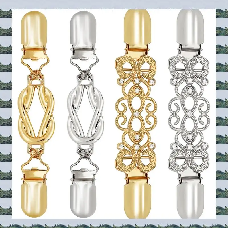 

Зажимы для свитера ABQR и застежки для платья на спине-4 шт. Элегантные зажимы для талии из золота и серебра для женщин