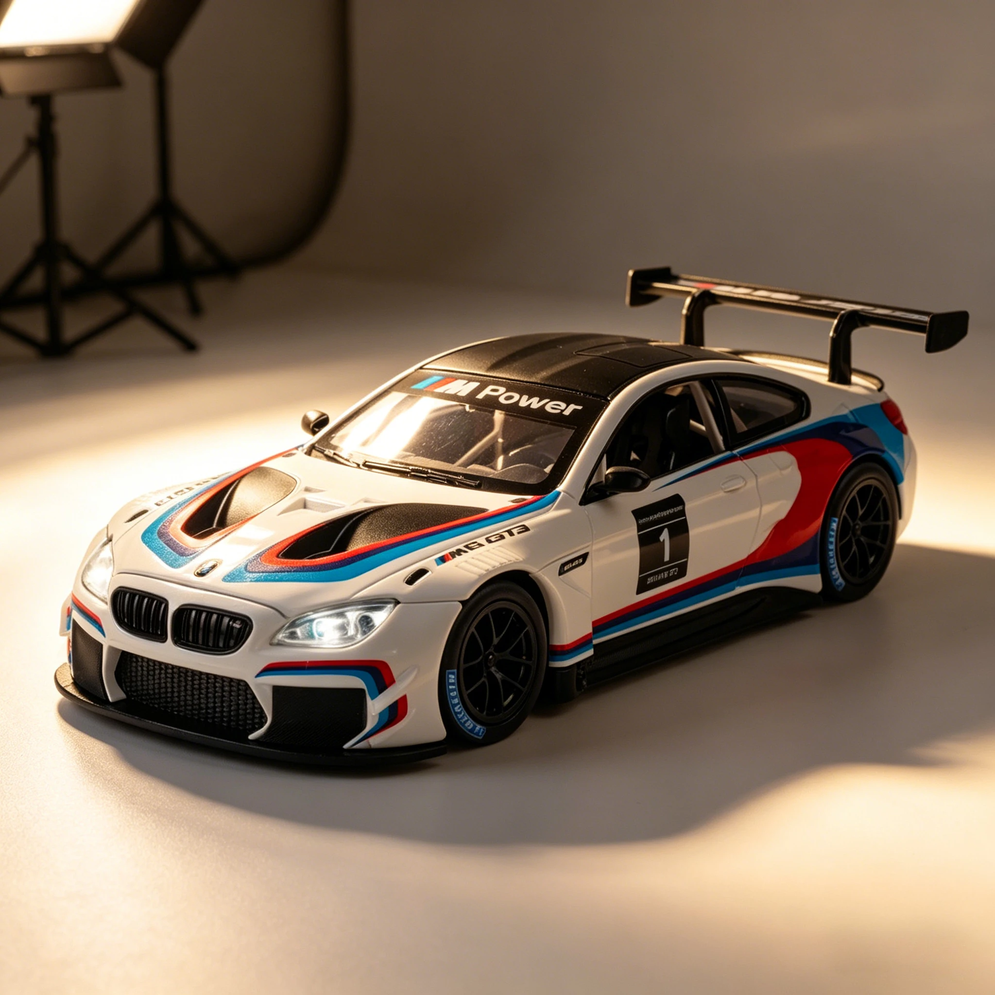 

1:24 M6 GT3 Racing Car Free Wheeling High Light Sport Racing Car Model Toy Diecast Metal Alloy Miniature Replica