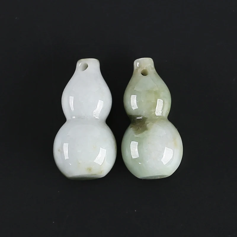 Natural Jadeite Jade Carving Gourd Shape Pendant, Gemstone Carving For Jewelry DIY Making Charm Gift Accessories