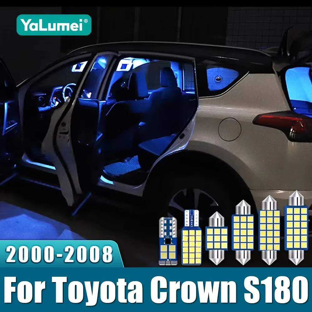 Für Toyota Crown S180 2000 2001 2002 2003 2004 2005 2006 2007 2008 6 Stück 12V Auto-LED-Leuchten Leselampen Kofferraumbeleuchtung Zubehör