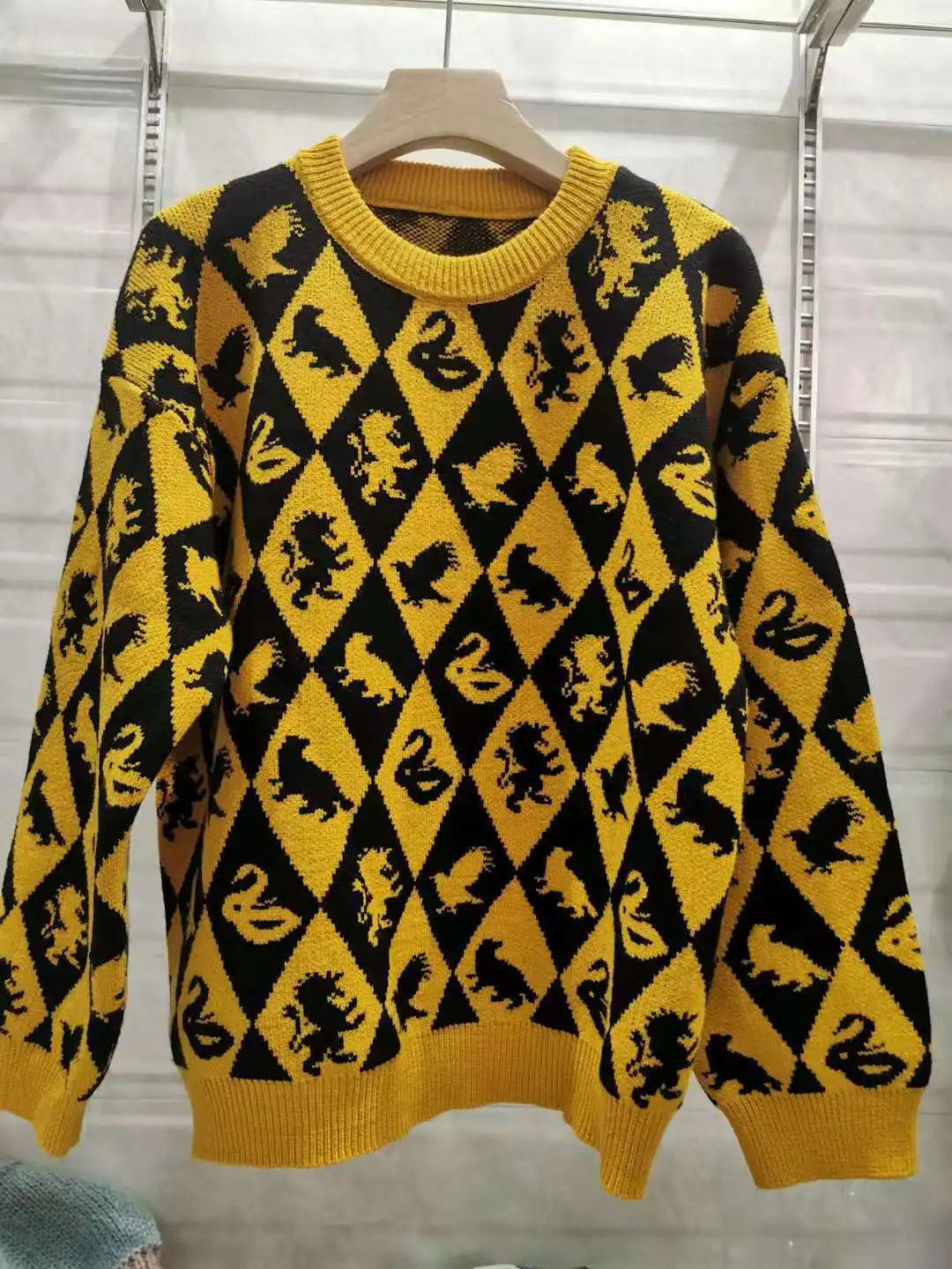 2024 New Harries Periphery Gryffindor Slytherin Ravenclaw Hufflepuff Sweater Spring Round Neck Sweater Lazy Loose Sweater Tops