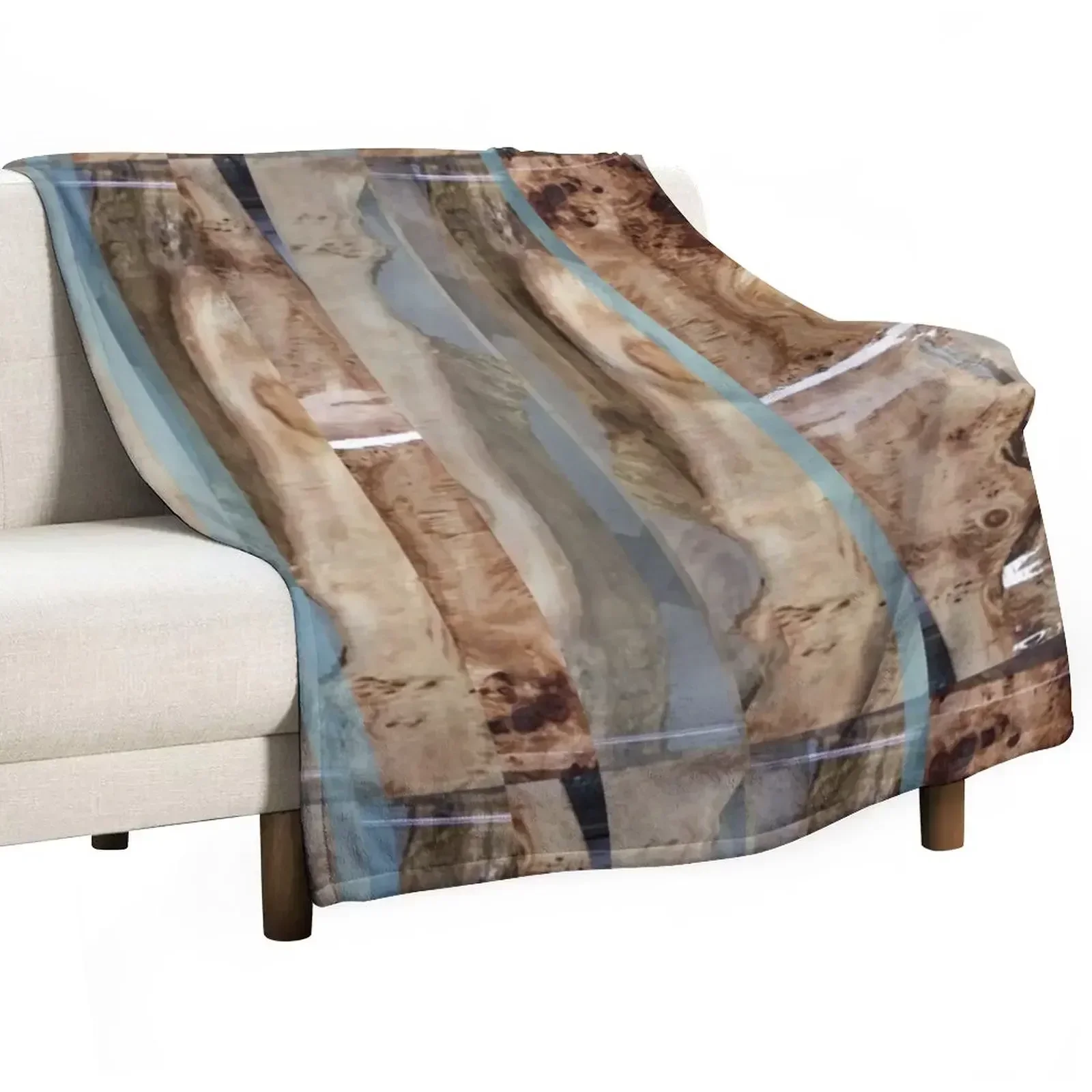 

Wood Abstract Nature Pattern Blue Teal Brown Tan Gray Throw Blanket Luxury Kid'S Blankets