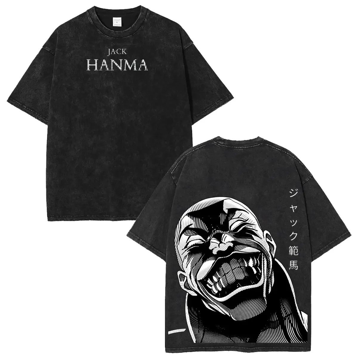 Baki The Grappler Jack Hanma Anime Graphic Washed T-Shirt Cotton Men Women Streetwear Tee