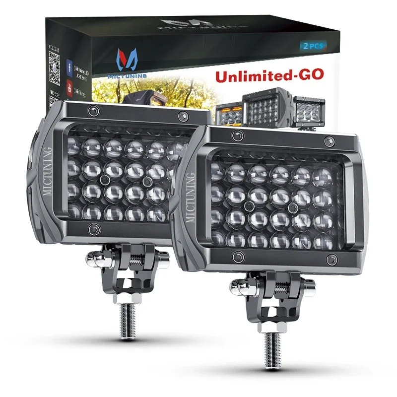 

MICTUNING 2Pcs K1 Four Rows LED Work Light Contains Spot Flood Combo Beam IP68 waterproof For Jeep Cars Trucks Motorcycles