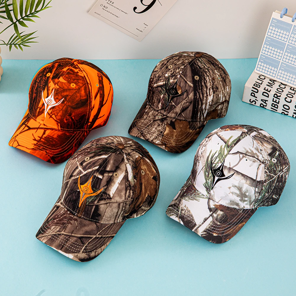 European and American Summer Outdoor Baseball Caps, Leaf-Printed Jungle Camouflage Caps, Men's and Women's Camouflage Baseball C