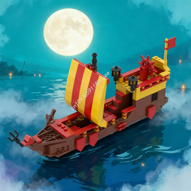 

319pcs MOC Lion Knight Shore Patrol Boat Castle Model Building Blocks Toy DIY Creative Idea Brick Kids Christmas Gifts Birthday