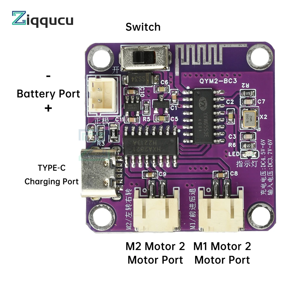 

DIY Toy Car Robot Remote Control Receiver Module Kit 2.4G 4-Channel Rechargeable for RC Models