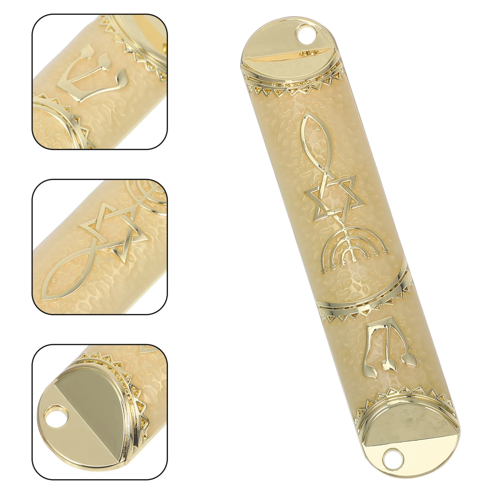 

Metal Mezuzah with Scroll Classic Religious Door Frame Decor Home Blessing Gift Jewish Tradition Home Textiles
