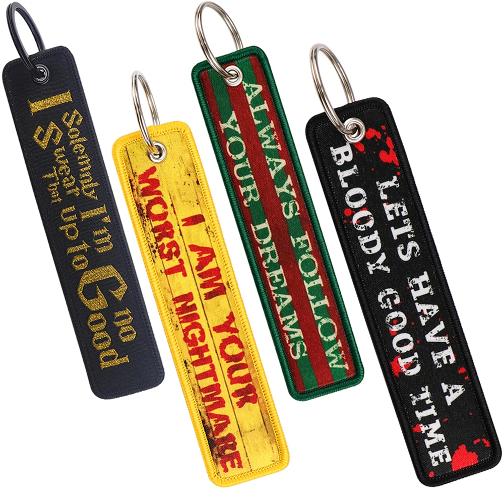 

HADDONFIELD Keychain for Cars Backpack Key Holders Fashion Embroidery Keyrings Key Tag Jet Tag Accessories