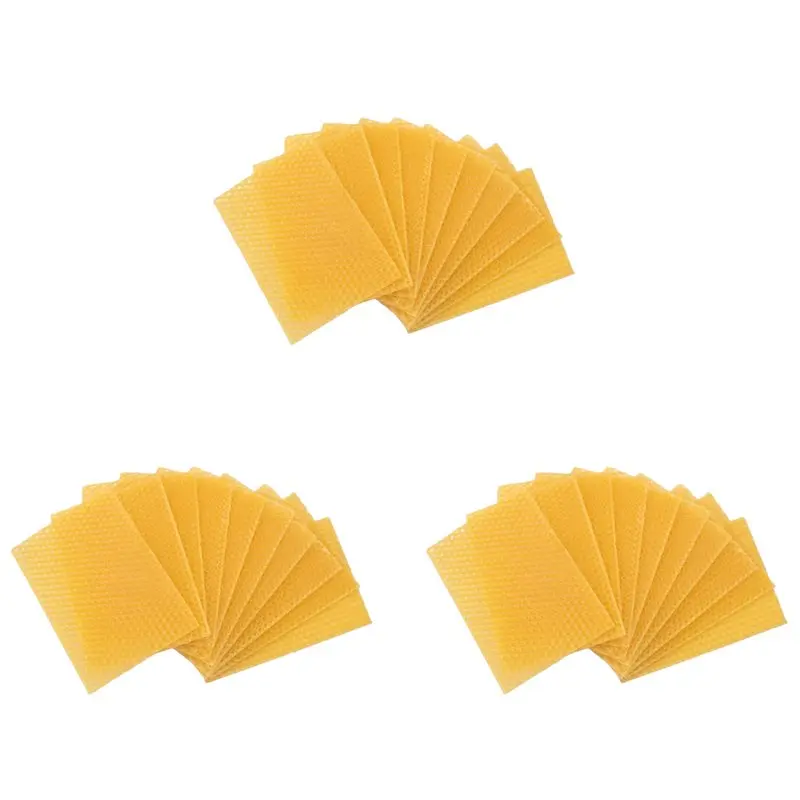 A84E-30 Pieces 100% Natural Beeswax Candle Making Kit, Honeycomb Texture DIY Beeswax Candle Craft Set