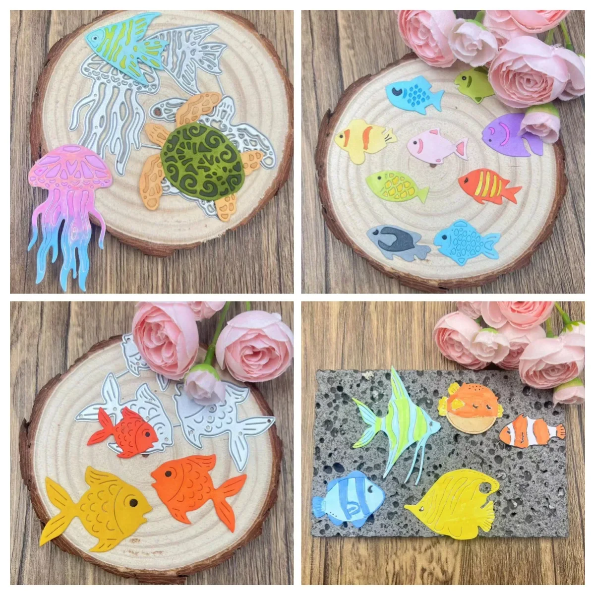 New Marine Animal Fish Frame Metal Cutting Dies Animal Dies Scrapbooking Album Paper Cards Decorative Crafts Embossing 2024