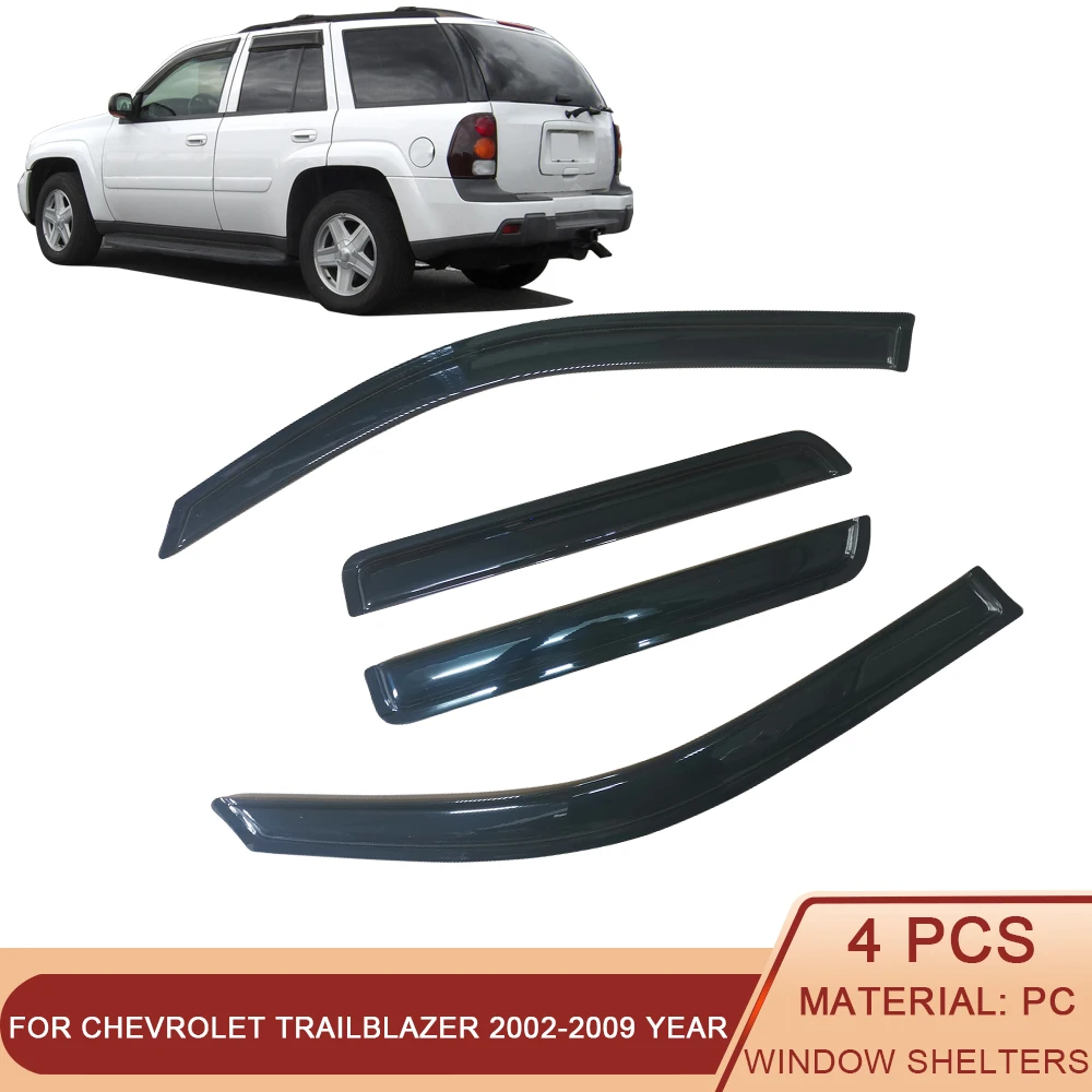 

For Chevrolet Trailblazer 2002-2023 Auto Black Tinted Car Side Window Visor Guard Vent Awnings Shelter Rain Guard Door Ventvisor