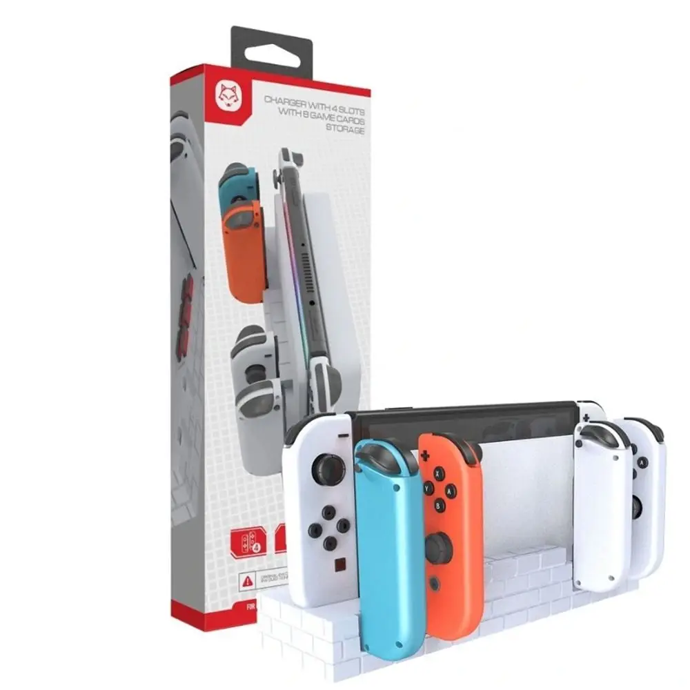 Portable 5V Joycon Charging Stand Anti-slip USB 2.0 Controller Charger 4 Slots Charging Dock for Nintendo Switch/Joycon