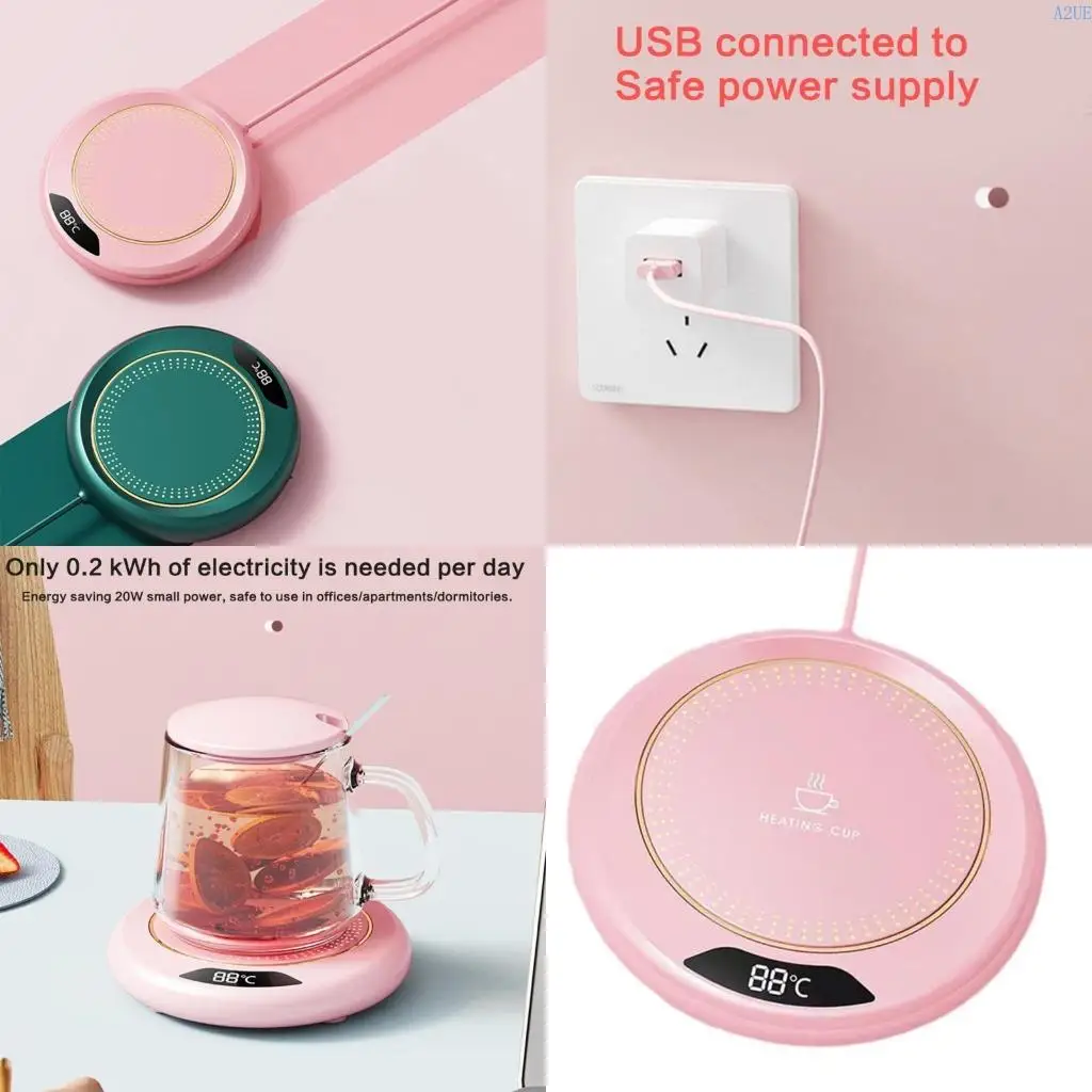 A2UEスモールコーヒーウォーマーコースターUSB搭載飲料暖かいパッド温暖化プレート