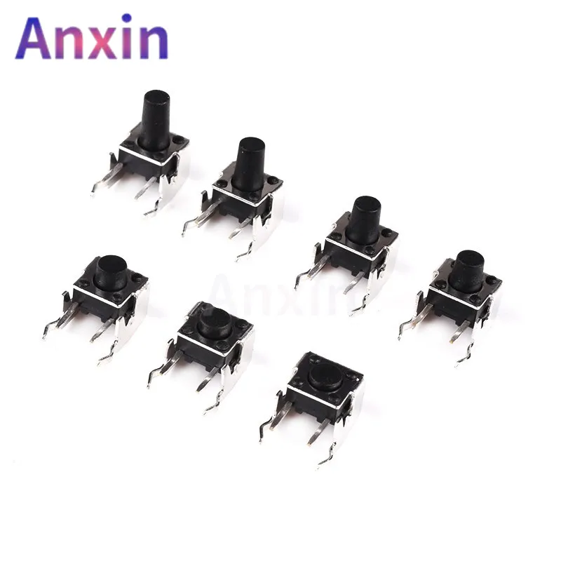 

20Pcs 6x6 PCB Momentary Tactile Tact Push Button 4-Pin Self-reset Switch Right Angle With stent 6*6*4.3/4.5/5/6/7/8/9/10MM