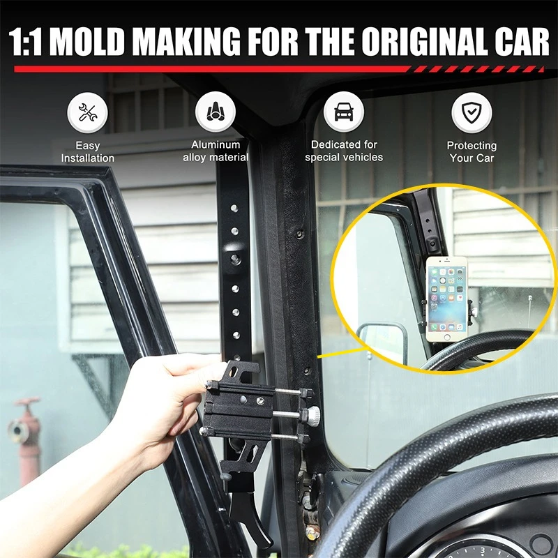 For Land Rover Defender 90 110 130 2004-2018 Car Interior A-pillar Expansion Base Multi Function Mount for Phone Camera Recorder