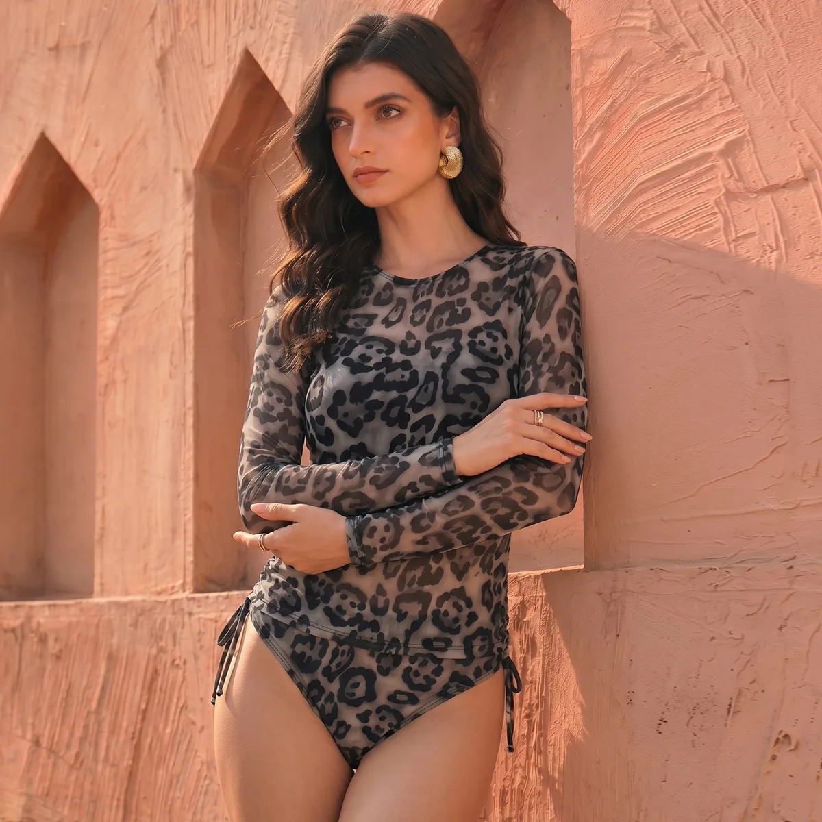 2026 New Women Long Sleeve Two Piece Swimsuit UV Sun Protection Rash Guard Bikini Set Beach Swimwear Bathing Suit Купальник