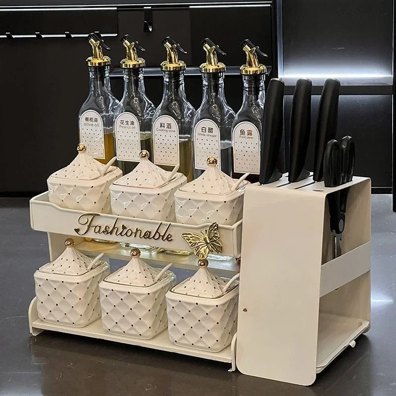 

Kitchen Supplies Household Daquan Shelf Countertop Multifunctional Seasoning Rack Oil Salt Sauce Vinegar Seasoning Storage
