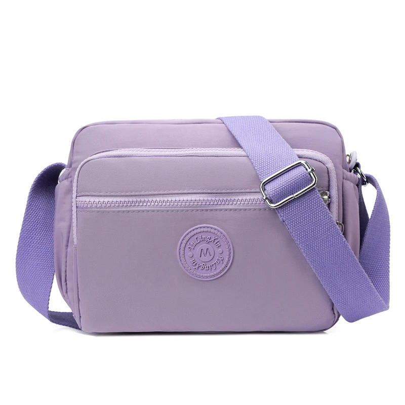 

Brand High Quality Oxford Messenger Bags For Women Solid Color Pureple Flap Shoulder Bags Pastoral Large Capacity Crossbody Bags