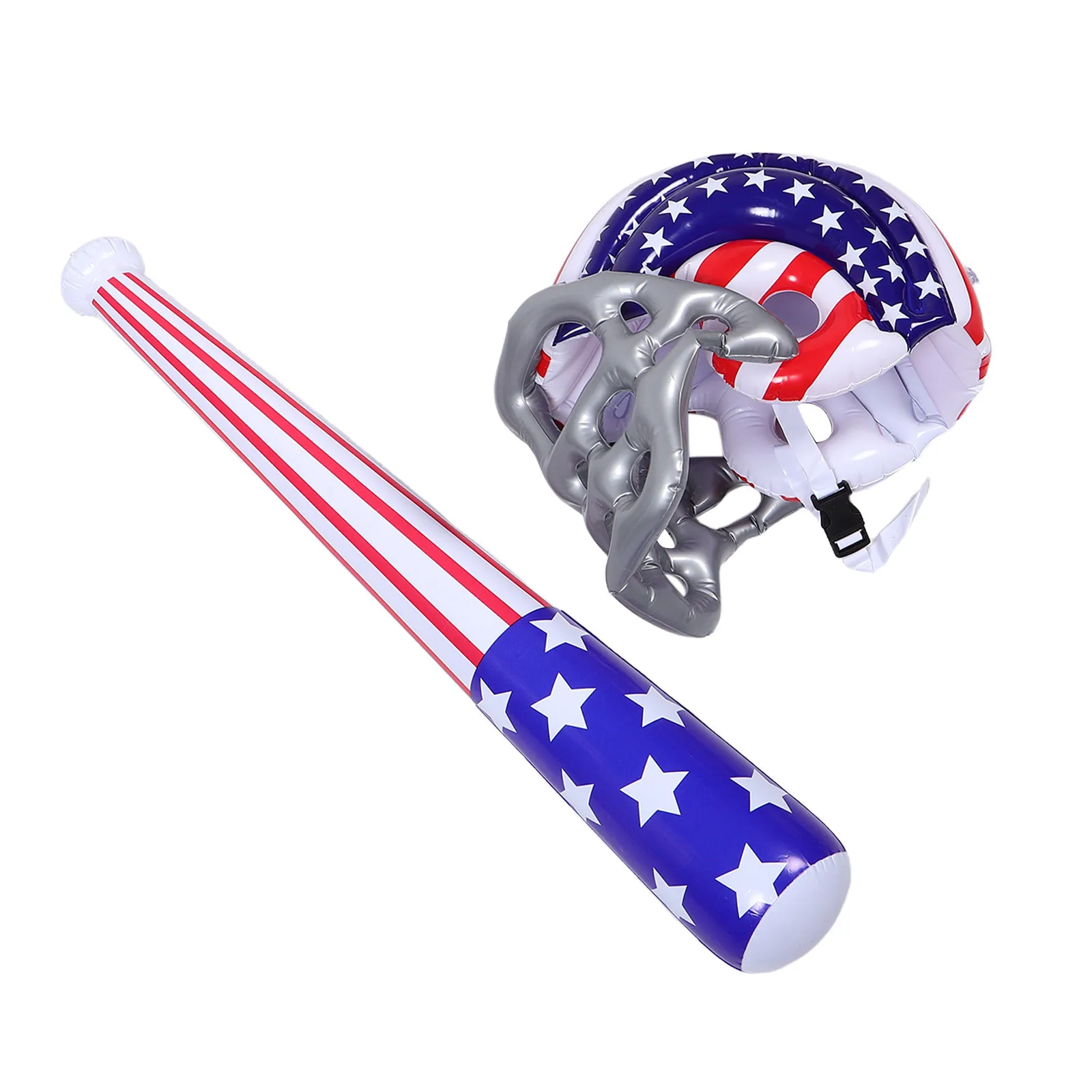 Casquette de Baseball gonflable avec drapeau américain, 1 ensemble, fournitures de fête à thème sportif, cadeaux du 4 juillet, décorations de piscine d'été