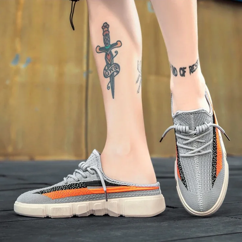 

Шлепанцы-мулы, полуплоские уличные дизайнерские роскошные мужские тапочки 2025 года, модные повседневные удобные трендовые забавные мужские туфли Mascullino Y2k