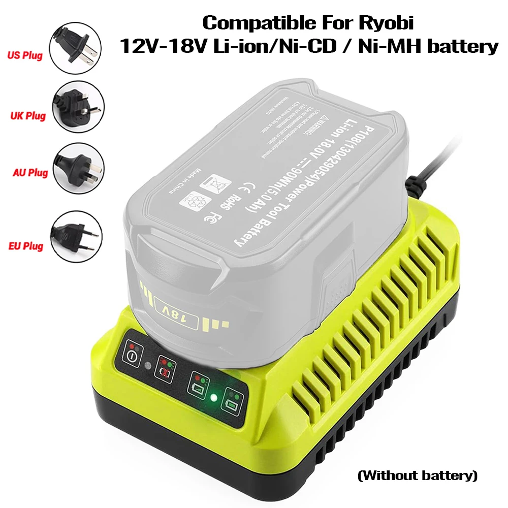 

P117 For Ryobi Li-ion Ni-CD Ni-Mh Battery P100 P102 P103 P105 P107 P108 1400670 P118 Lithium 12V 14.4V 18V Charger