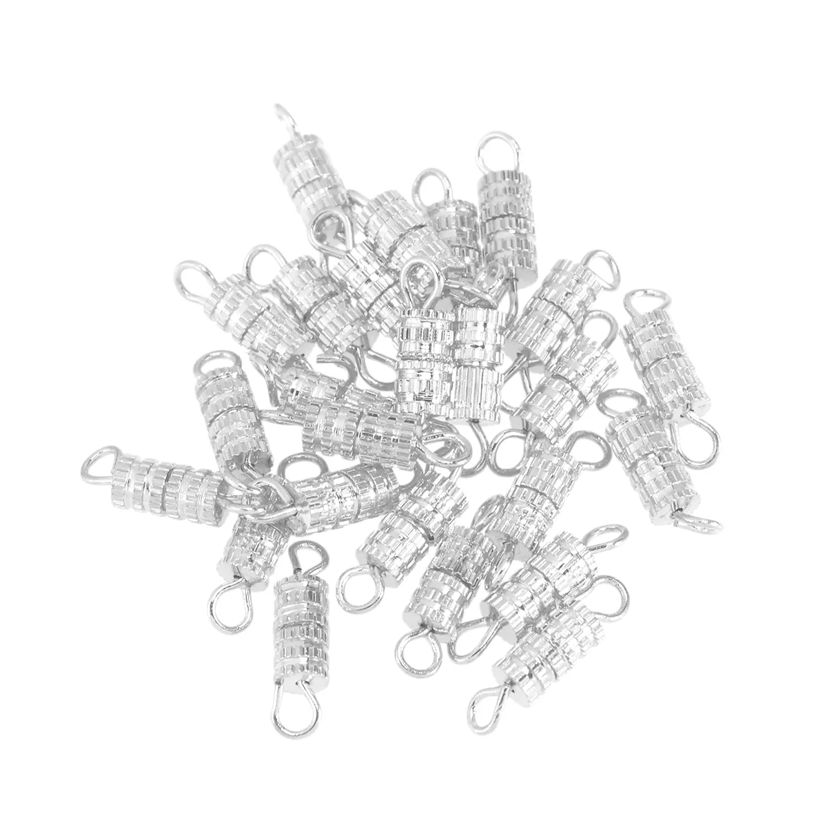 

20 PCS Silver Jewellery Clasps for Bbracelet Necklace Jewerly Jewelry Buckle Easy to Screw Barrel Type Homemade Supplies Lock