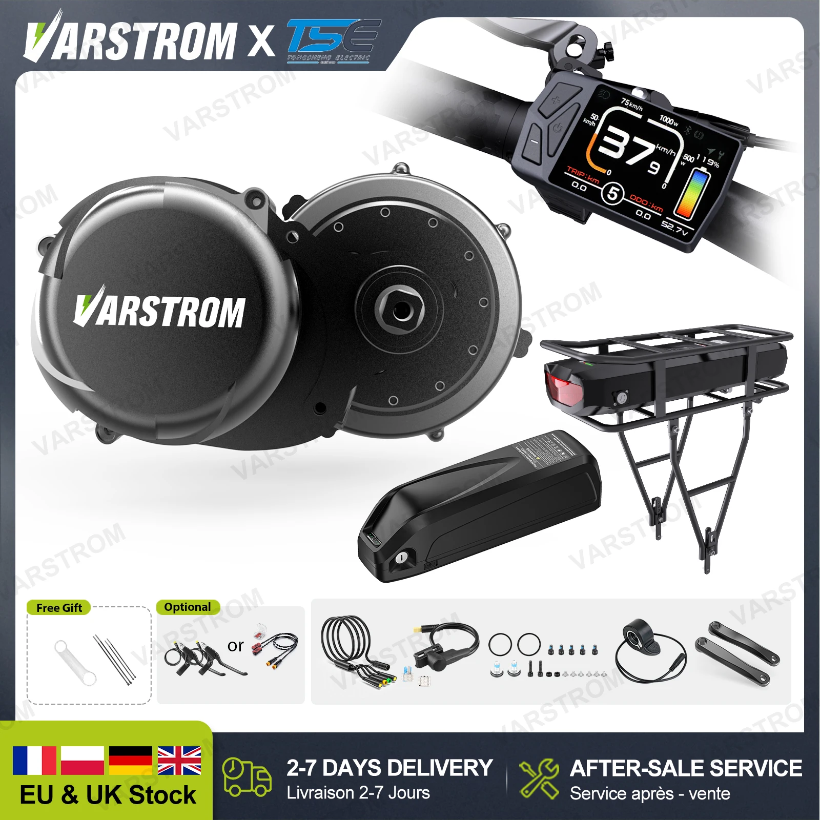 Zestaw silnika Tongsheng TSDZ8 750W TSDZ16 1000W, silnik centralny z czujnikiem momentu obrotowego, silnik rowerowy, zestaw do konwersji roweru elektrycznego, eBike BB 68-73mm