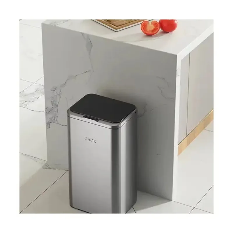

Лидер продаж, 20 л, прямоугольный мусорный бак с датчиком, открытый кухонный мусорный бак из нержавеющей стали, умный мусорный бак
