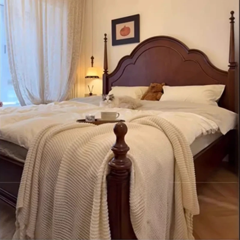 سرير تدليك بإطار كوين، تصميم غرفة نوم حديثة، سرير تدليك خشبي من حصير التاتامي، أثاث جناح صالة موبليس للنوم الفاخر