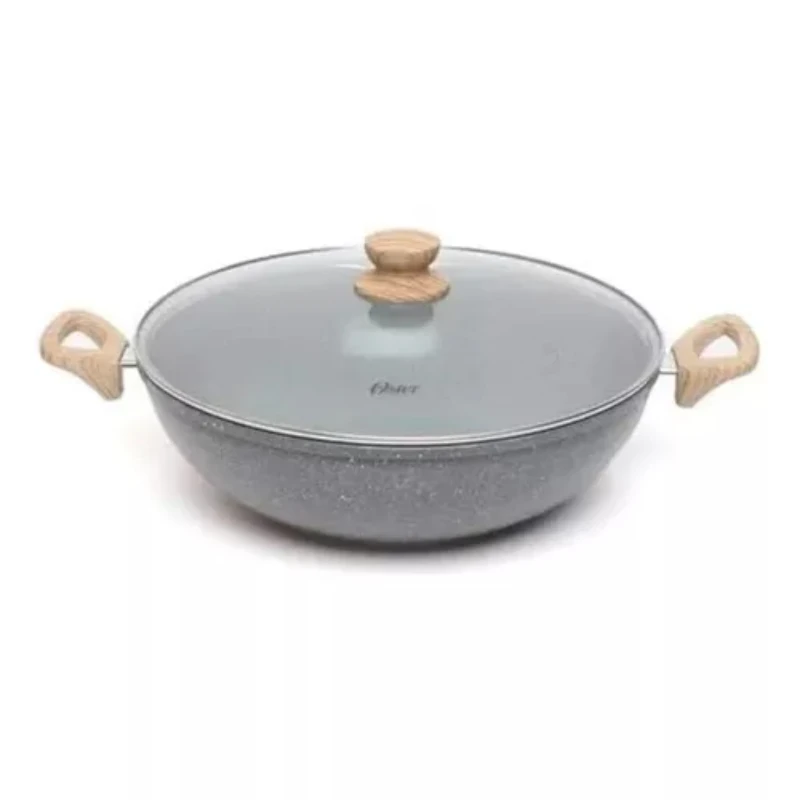 Panela Wok nonaderente C/capa 34cm Marble Edition Cor teglie e friggitrici grigio scuro