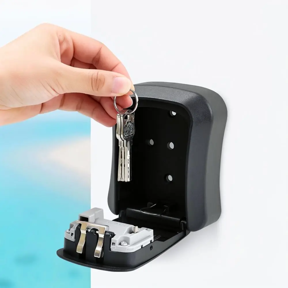 Portable Password Key Box For Door Peephole Mount Security Storage Organizer Sturdy Plastic Case Household Management