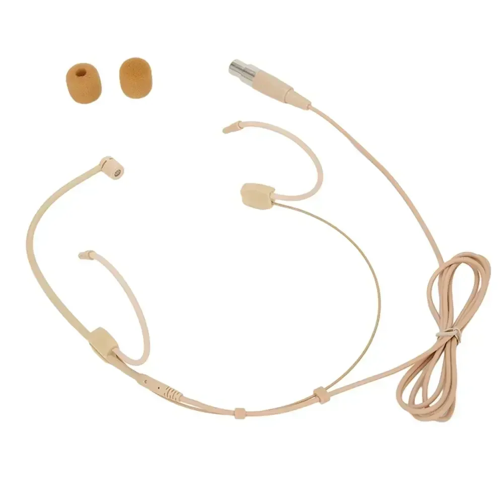 Professional Unidirectional XLR 4-PIN Headworn Headset Microphone For Shure Wireless Beige Mini XLR Microphone Head