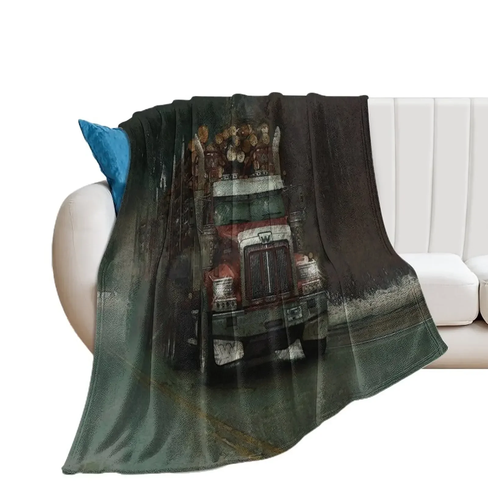 

The Trunk Line - Logging Truck Delivery Route Throw Blanket Thin Sleeping Bag Blankets