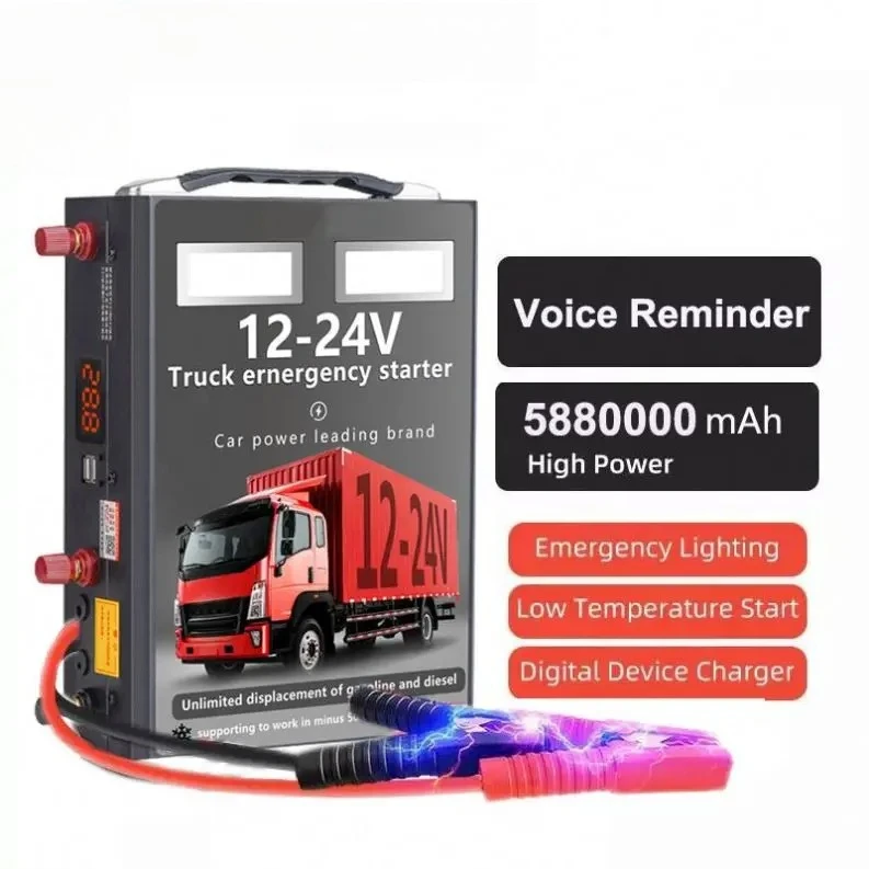 12V‑24V Portable Jump Starter 42000mAh Emergency Battery Booster Power Bank for Car Truck Off‑Road Vehicle