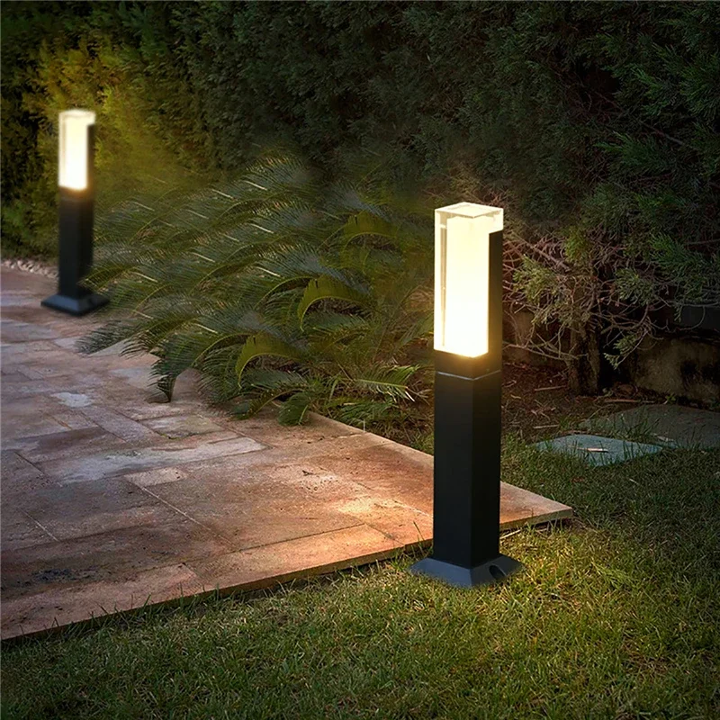 40/27cm Outdoor LED Lawn Lamps 7W Aluminum Pillar Garden Path Aisle Square Insert Ground Landscape Lighting Home Decor Light