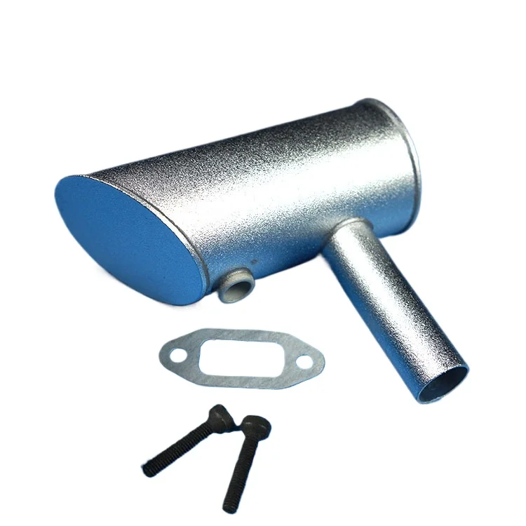 Original DLE40 Single Port Exhaust Muffler, High Performance Stainless Steel Pipe for RC Airplane Helicopter Gas Engine