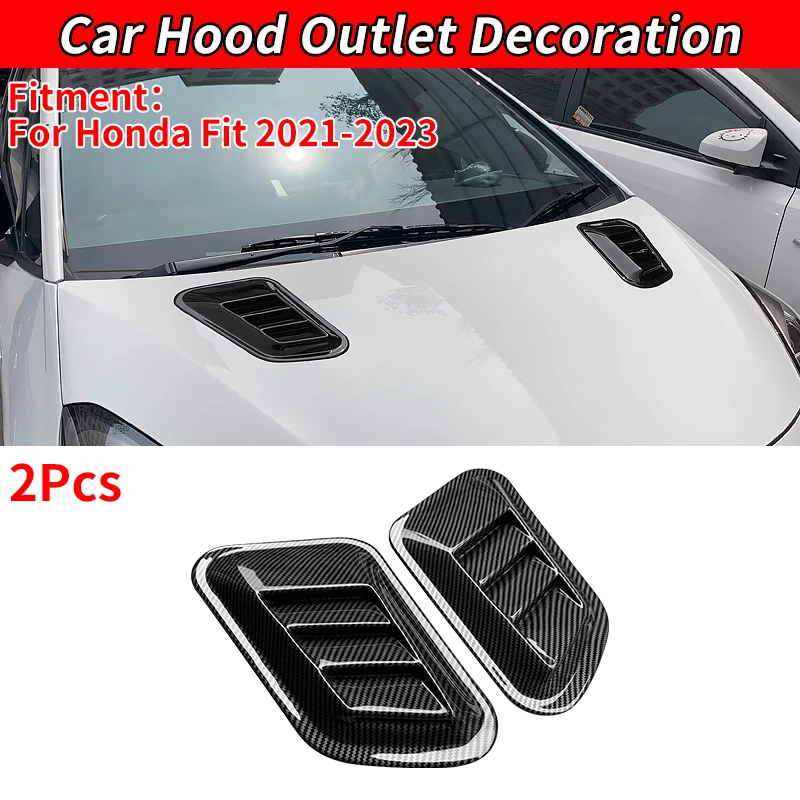 For Honda Fit 2021-2023 Car Exterior Accessory Decorative Cell Air Flow Intake Hood Scoop Bonnet Vent Cover Stickers Styling