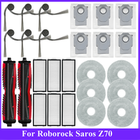 For Roborock Saros Z70 Robot Vacuum Cleaner Spare Parts Replacement Main Roller Side Brush Filter Mop Cloth Dust Bag Accessories