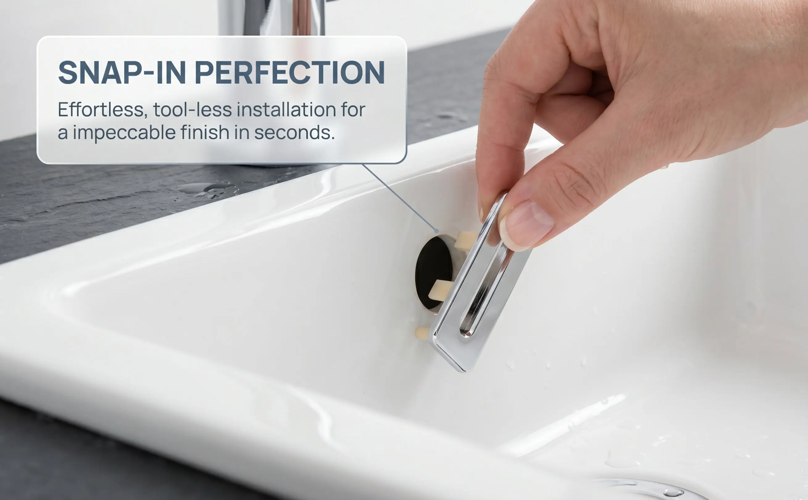 2Pcs Rustproof Zinc Alloy Overflow Hole Cover for Sink Basin Bathroom Kitchen Wash Basin Overflow Trim Ring Decorative Insert