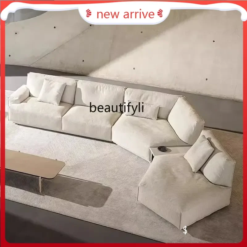 

S132 F Italian minimalist fabric corner sofa simple villa, hotel living room multi-person combination sofa