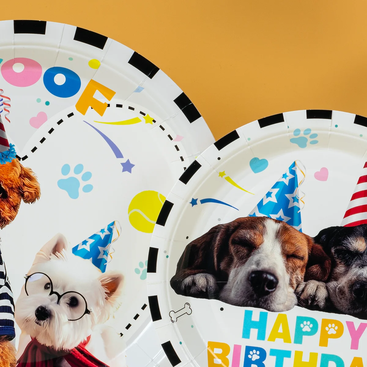 10/25/50pcs Dog Themed Happy Birthday Disposable Paper Plates Puppy Print Party Plates for Kids or Pet Birthday Supplies view 5
